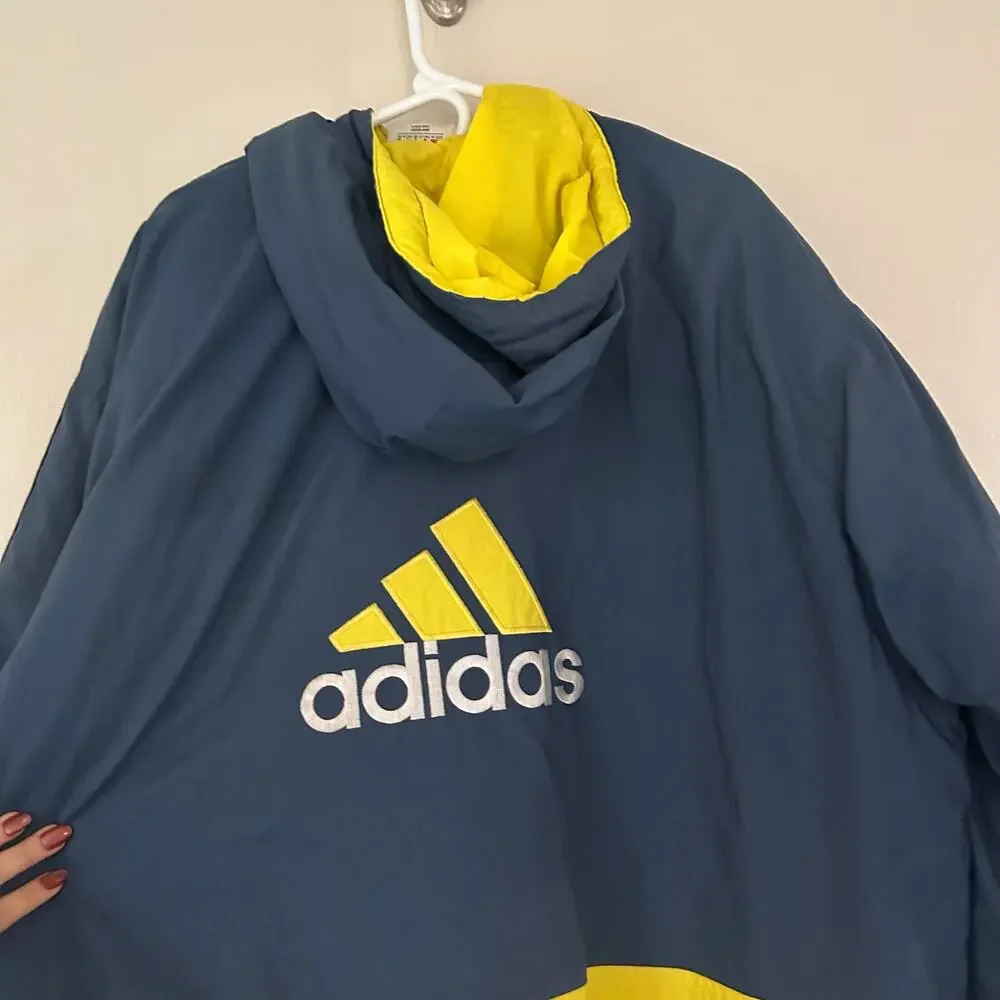 Vintage Adidas winter jacket full zip embroidered logo back 90s streetwear XL